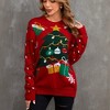 Clearlove Womens Ugly Christmas Sweater Novelty Print Crew Neck Sweater Pullover - 2 of 4