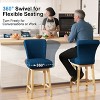 Vipbear 26/30 In Counter Height Swivel Barstool with Back,Modern Fabric Swivel Barstools Chair for Kitchen Island,Pub Upholstered Solid Wood Legs - 3 of 4