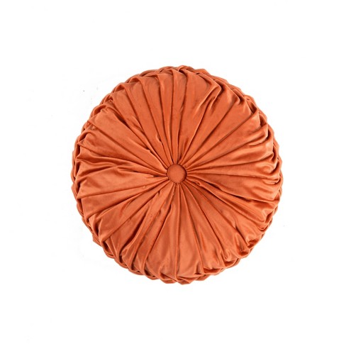 Orange round outlet throw pillow