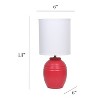 Simple Designs Chic Glow Mini Classic Jar Table Lamp Red Fabric Shade - 3 of 4