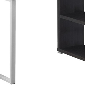 47" White and Silver L Shape Computer Desk With Three Drawers - 1 of 4