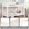 INFURNIC Beds Twin Over Twin Bunk Bed with High Guardrails Sturdy Wood Frame and Ladder for Kids Teens, White, 79.13"*43.31"*61.81" - 3 of 4