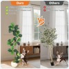 Fiddle Leaf Fig Tree, Artificial Tree with Grey Planter，Faux Floor Plant, Indoor Fake Plants for Home Office Decor - 3 of 4