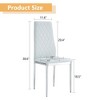 DOMETOUR Checkered Armless High Back Dining Chair for Restaurant Kitchen Chair Set of 4 - 3 of 4