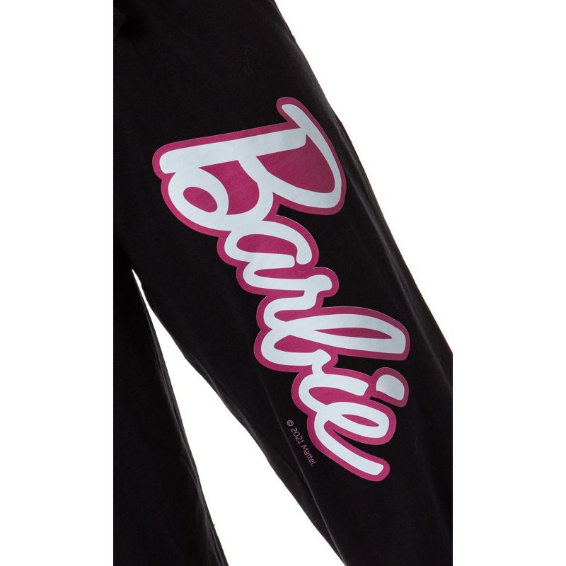 Mattel Womens' Classic Barbie Logo Icon Print Sleep Pajama Pants Black, 3 of 5