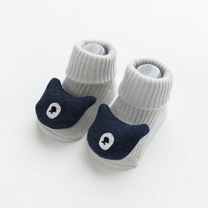 MyKids-USA Baby Cartoon 3D Doll Patched Pattern Non-Slip Floor Socks - 1 of 4