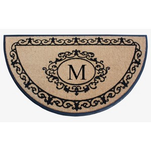 A1HC Natural Coir & Rubber Hand Flocked Large Monogrammed Thick Door Mat 36"x72" Entrance Doormats - 1 of 4