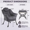 Lazy Chair with Ottoman, Reading Chair with Armrests and A Side Pocket, Modern Lounge Leisure Sofa Armchair - 3 of 4