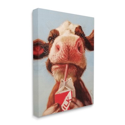 Stupell Industries Baby Cow Milk Box Carton Farm Portrait Canvas Art, 24" x 30"
