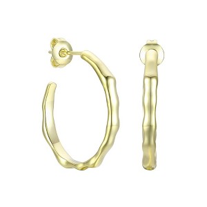 Timeless 14K Yellow Gold open hoop earrings with a sleek design for effortless elgance and versatility - 1 of 3