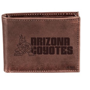 Evergreen NHL Arizona Coyotes Brown Leather Bifold Wallet Officially Licensed with Gift Box - 1 of 1