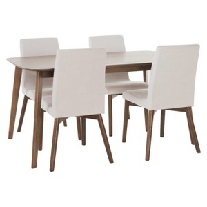 5pc Orrin 60" Dining Set: Mid-Century Style, Upholstered Chairs - Christopher Knight Home - 1 of 4