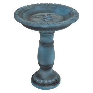 Sunnydaze Outdoor Glass Fiber Reinforced Concrete Patio Garden Façade du Soleil Bird Bath - 26" - 1 of 4