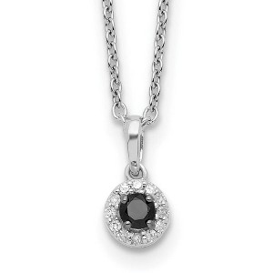 Black Bow Jewelry Black & White Diamond Tiny 6mm Circle Necklace in Sterling Silver - 1 of 4