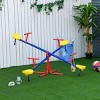 INFURNIC Baby Activity Gyms 4 Seater Kids Seesaw with 360 Degree Rotation for Backyard Fun, Multicolor, 71.8"*71.8"*19" - 4 of 4