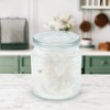 Unique Bargains 16.91oz Round Texture Decorative Glass Jar with Lid Clear 1 Pc - 2 of 4
