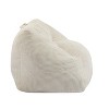NicBex Cozy & Fluffy Fuax Fur Bean Bag Chair for Adults,Oversized Bean Bag Lounger with High Resilience & Recycled Memory Foam Filling,Art Deco,White - 2 of 4