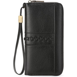 BEAFUP Women’s Wallet,RFID Blocking PU Leather Wallet - Large Capacity Zip-Around Clutch with Detachable Wrist Strap for Everyday Use - 1 of 4