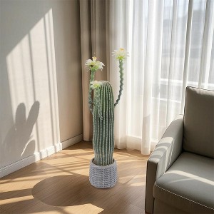 43 Inch Artificial Cactus Potted Plant, Realistic Faux Desert Cacti with Planter for Indoor & Outdoor Decor - 1 of 4
