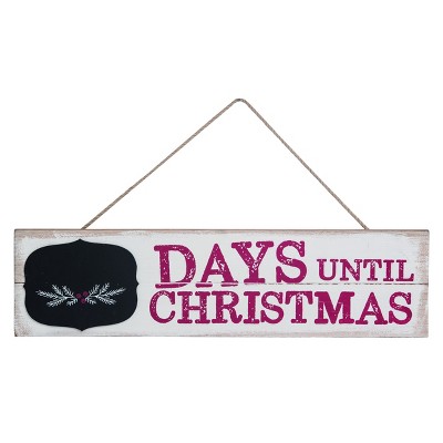 Transpac Wood 22 in. White Christmas Countdown Sign