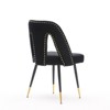 Sapphtopaz Modern Dining Chairs Set of 2 Velvet Upholstered Dining Room Chair with Metal Legs and Nailheads Kitchen Chairs for Kitchen, Bedroom - 4 of 4