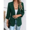 Womens Long Sleeve Button Suit Jacket Fall Casual Business Work Office Blazers Solid Color Shirt Top - 2 of 4