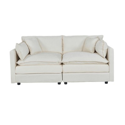 NicBex 77.2 Inch Modern Loveseat Couch 2-Seater Sofa with 2 Arm Pillows and 2 Throw Pillows for Living Room,Apartment,Bedroom