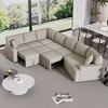 NicBex Modular 126" L Shape Sectional Sofa Pull Out Sleeper Couch Set with Cup Holders for Living Room - 4 of 4