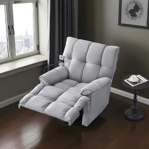 Adjustable Single Sofa Chair with Tray Table and Reclining Backrest, Compact Upholstered Lounge Seat for Small Spaces - 1 of 4