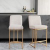 Dovelina Modern Linen Upholstered Barstool Set of 2 - 2 of 4