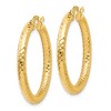Black Bow Jewelry 3mm Crisscross Round Hoop Earrings in 14k Yellow Gold, 30mm - 2 of 4