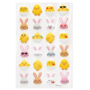 Carlton Cards 48ct Easter Stickers for Kids, Dimensional Bunnies and Chicks - 1 of 4