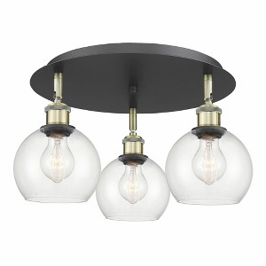 Athens - 3 Light Flush Mount In Industrial Style-8.63 Inches Tall and 17.75 Inches Wide - 1 of 1