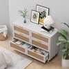 Rattan Storage Cabinet Rattan Drawer, CENGHU 6-Drawer Dresser, Clothes Storage Cabinet, for Bedroom, for Hallway, Living Room, Bedroom - 3 of 4
