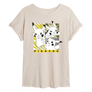 Women's - Pokémon - Pikachu Panels Oversized Graphic T-Shirt - 1 of 4