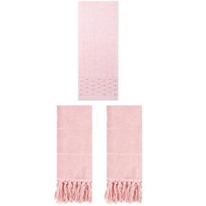 REGALWOVEN 3 Packs Solid Cotton Absorbent Soft Hand Towel for Bathroom 14" x 30" - 1 of 4