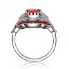 Guili Elegance Sterling Silver Radiant and Baguette Cut Cubic Zirconia Cocktail Style Stunning Luxurious Elegant Statement Fashion Jewelry Size 8 - 2 of 3
