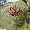 Cyan Oasis 91-Inch Crimson Lotus Wind Spinner - 3 of 4