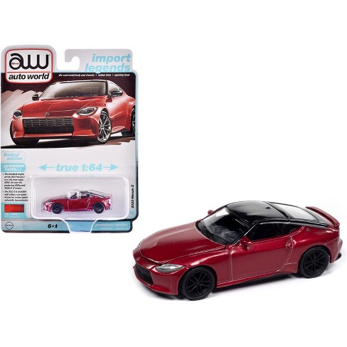 2023 Nissan Z Passion Red Metallic with Black Top "Import Legends" Series 1/64 Diecast Model Car by Auto World - image 1 of 4