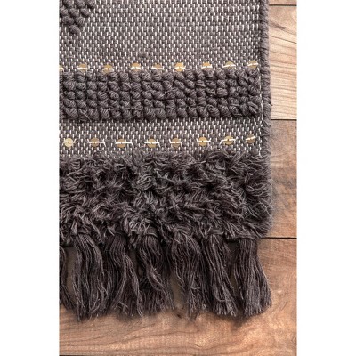 High-Low Durden Geometric Gray 5' x 8' Wool Area Rug