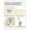 Small Puffer Crescent Shoulder Bag , Nylon Quilted Shoulder Purses, Puffy Handbags with Adjustable Strap - 3 of 4