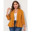 Women's Plus Size Blazer Notch Panel Work Business Casual Outfits Dressy Suit Jacket Peplum Blazers - 2 of 4