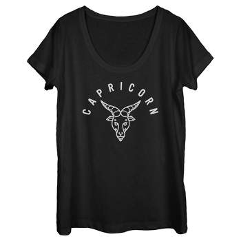 Women's Lost Gods Zodiac Capricorn Line Symbol T-Shirt