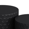 Okak Round Nesting Coffee Table Set 2-Piece Modern Extendable Sliding Top Side Tables for Living Room/Office, Space-Saving No Assembly Small Space - 4 of 4