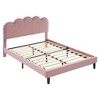 NicBex Twin/Full Wood Platform Bed Frame with Elegant Shell-Shaped Headboard,Velvet Upholstered Bed Frame with LED Lights,Easy Assembly,Pink - 4 of 4