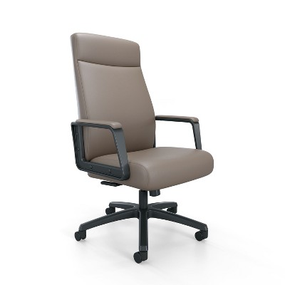 MyOfficeInnovations Bonded Leather Manager Chair Warm Gray 24398959