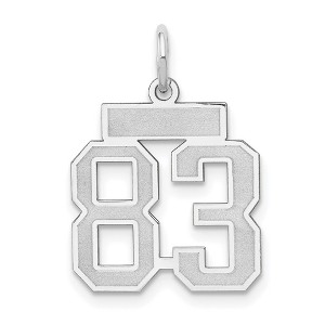 Black Bow Jewelry 14k White Gold, Jersey Collection, Small Number 83 Pendant - 1 of 4