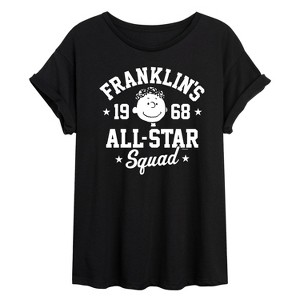 Women's - Peanuts - Franklins All Star Squad Oversized Graphic T-Shirt - 1 of 4