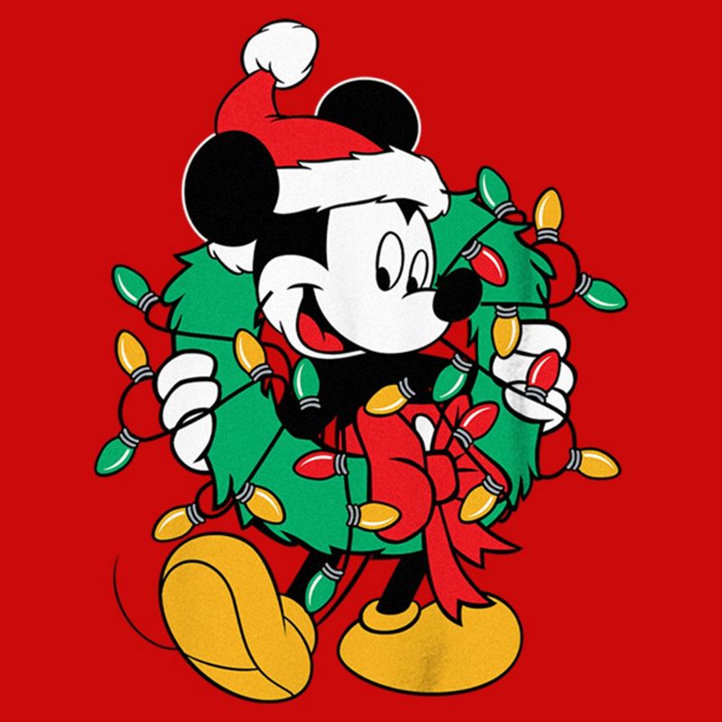 Boy's Mickey & Friends Christmas Wreath Mickey T-Shirt, 2 of 5