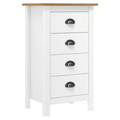 vidaXL Sideboard Hill White 18.1"x13.8"x31.5" Solid Pine Wood